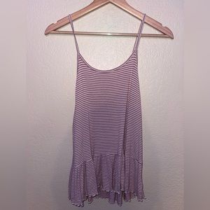 AE light purple stripped ribbed tank top